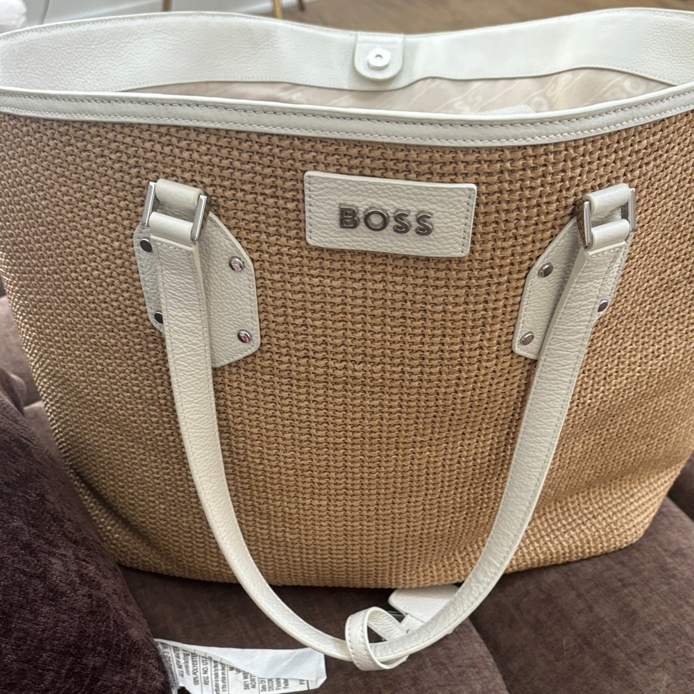 Boss Beige and Cream Women's Tote Bag